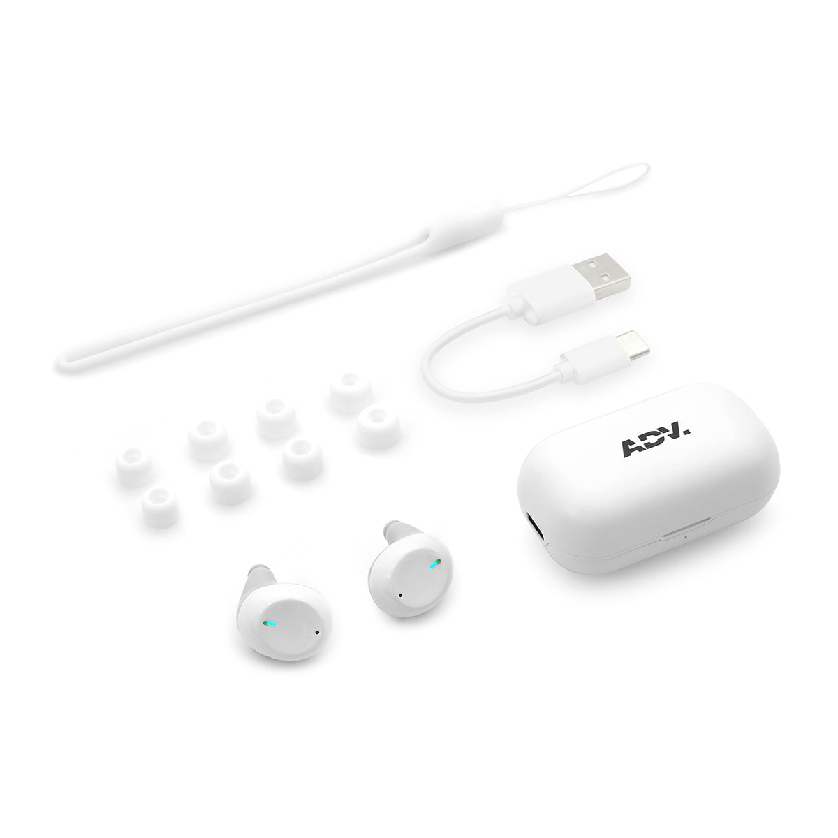 ADV. Model Y True Wireless Earbuds White TWS Sports Conference Call Zoom Accessories #color_white