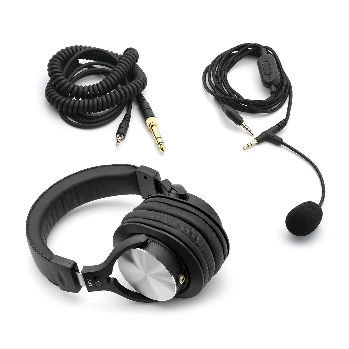 ADV. R32 Professional Studio Headphones Detachable Cable Boom Mic Volume Control Mute Switch