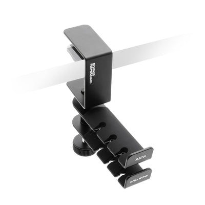 ADV. Dual Suspension Headphone Hanger Table Desk Mount Black #color_black